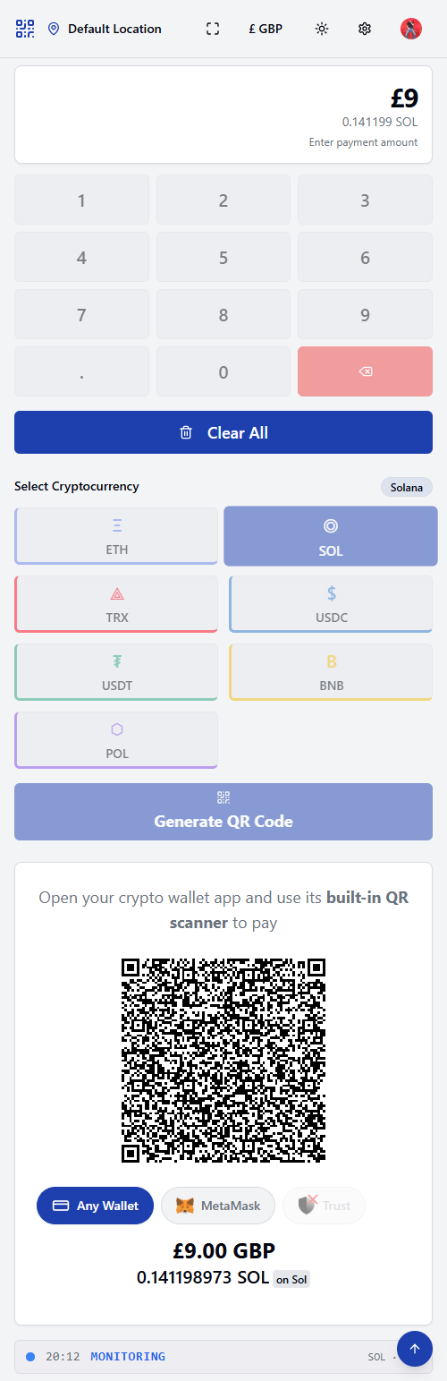 DefiPOS 移动端界面